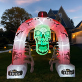 DILENK arco inflable frontal mostrando el esqueleto y el impacto visual