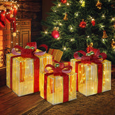 DomKom caja regalo frontal iluminada, añade brillo navideño