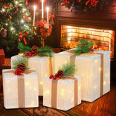 DomKom caja regalo frontal mostrando forma y luces, añade encanto festivo