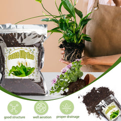 Doter mezcla en maceta con peace lily para trasplante rápido
