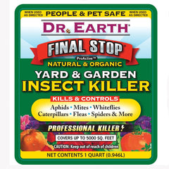Dr. Earth detalle de etiqueta con ingredientes botánicos y beneficio protector