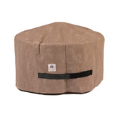 Duck Covers funda frontal 36" cappuccino protegiendo fogón al aire libre