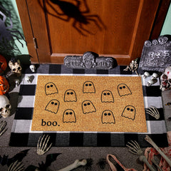 Duraaamo alfombra de cuadros vista plana, estilo farmhouse y confort visual