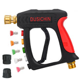 DUSICHIN pistola corta frontal mostrando diseño compacto y manejo cómodo