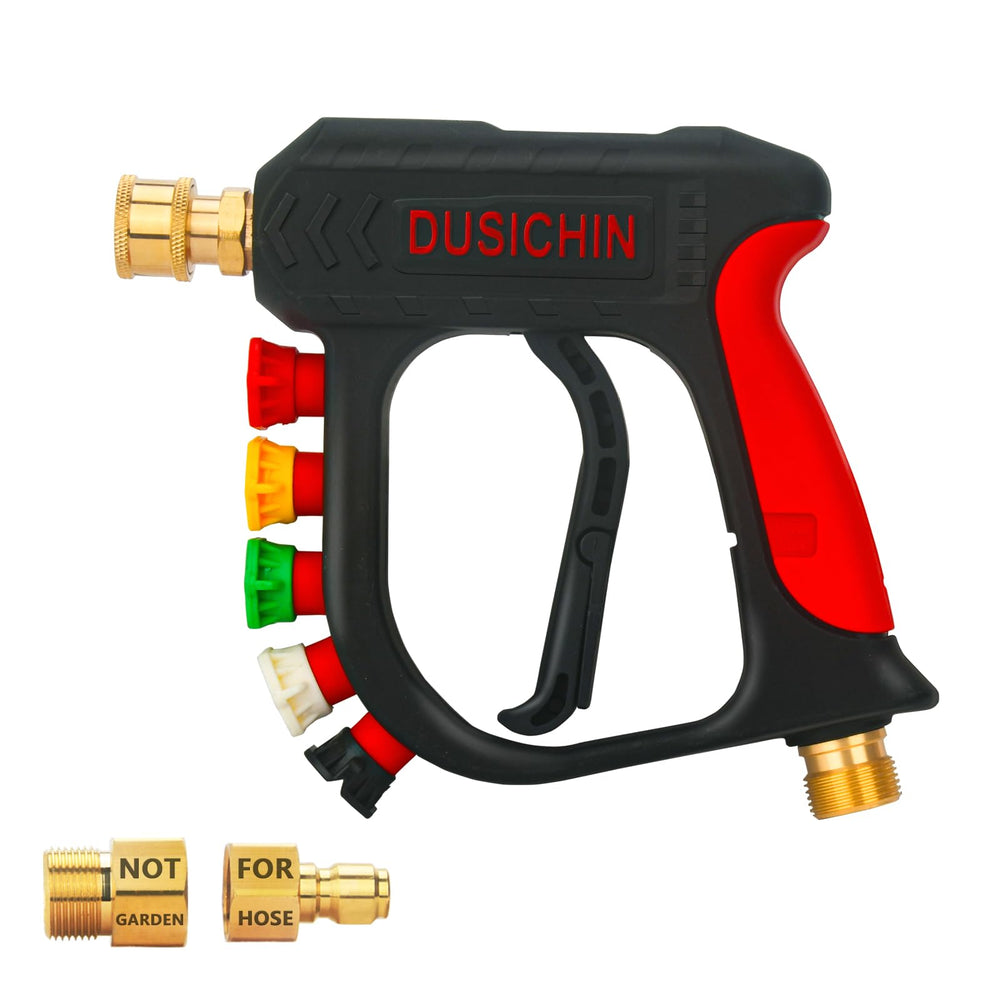 DUSICHIN pistola corta frontal mostrando diseño compacto y control