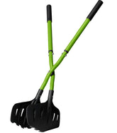 Earthwise vista frontal del Gator Grabber mostrando diseño compacto y agarre cómodo