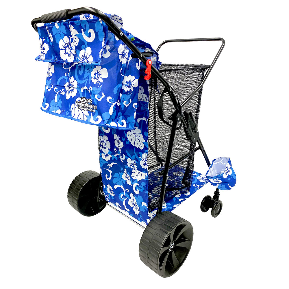 EASYGO PRODUCTS vista frontal del carrito mostrando capacidad y estampado floral, facilita transporte