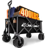 EchoSmile vista frontal del carrito plegable, gran capacidad y estructura sólida