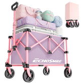 EchoSmile carro plegable frontal mostrando capacidad y color rosa