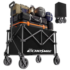 EchoSmile vista frontal del carro plegable con fácil acceso y capacidad