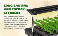 Epic Gardening lámpara en uso sobre encimera demostrando cultivo indoor eficiente