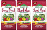Espoma Blood Meal frente del empaque mostrando bolsa y etiqueta, beneficio nutricional claro