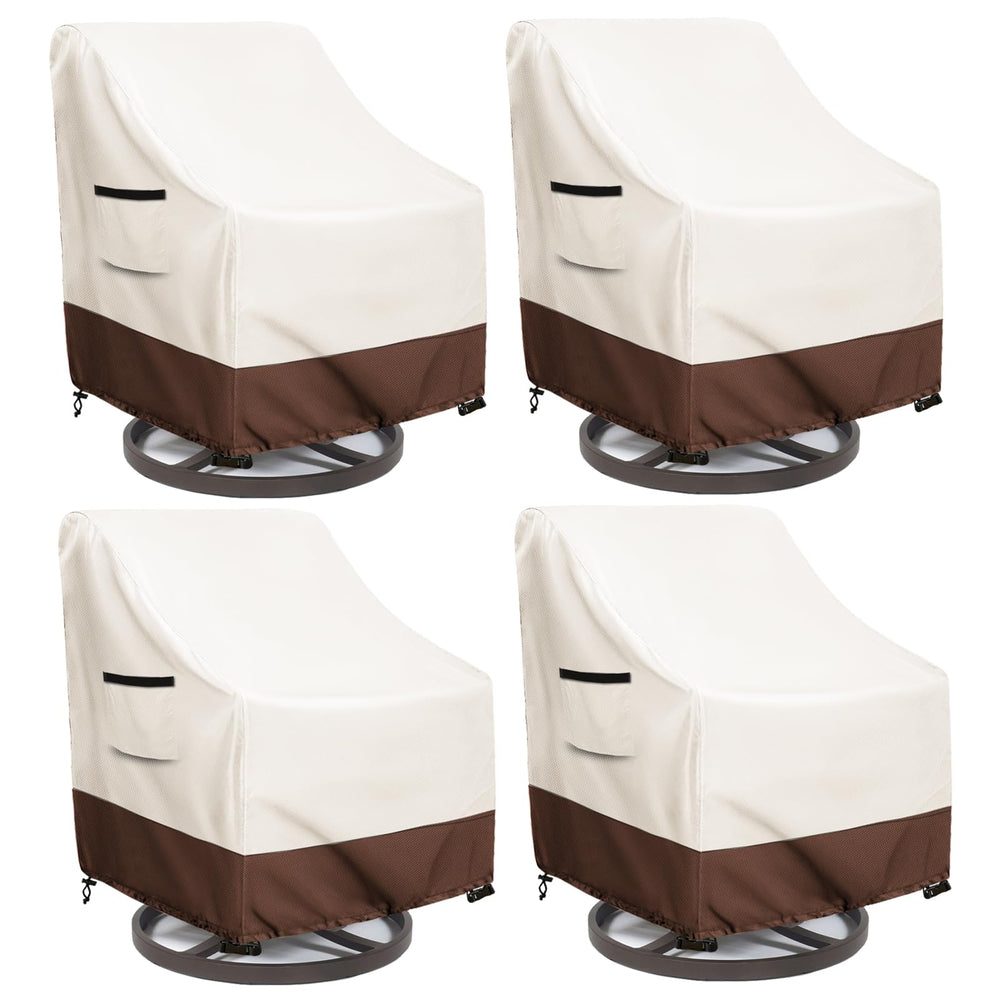 Exokugo vista frontal de la funda protegiendo sillón giratorio, protección completa