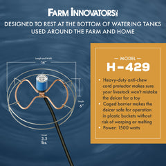 Farm Innovators elemento calefactor cerca con rejilla, facilita descongelado eficiente