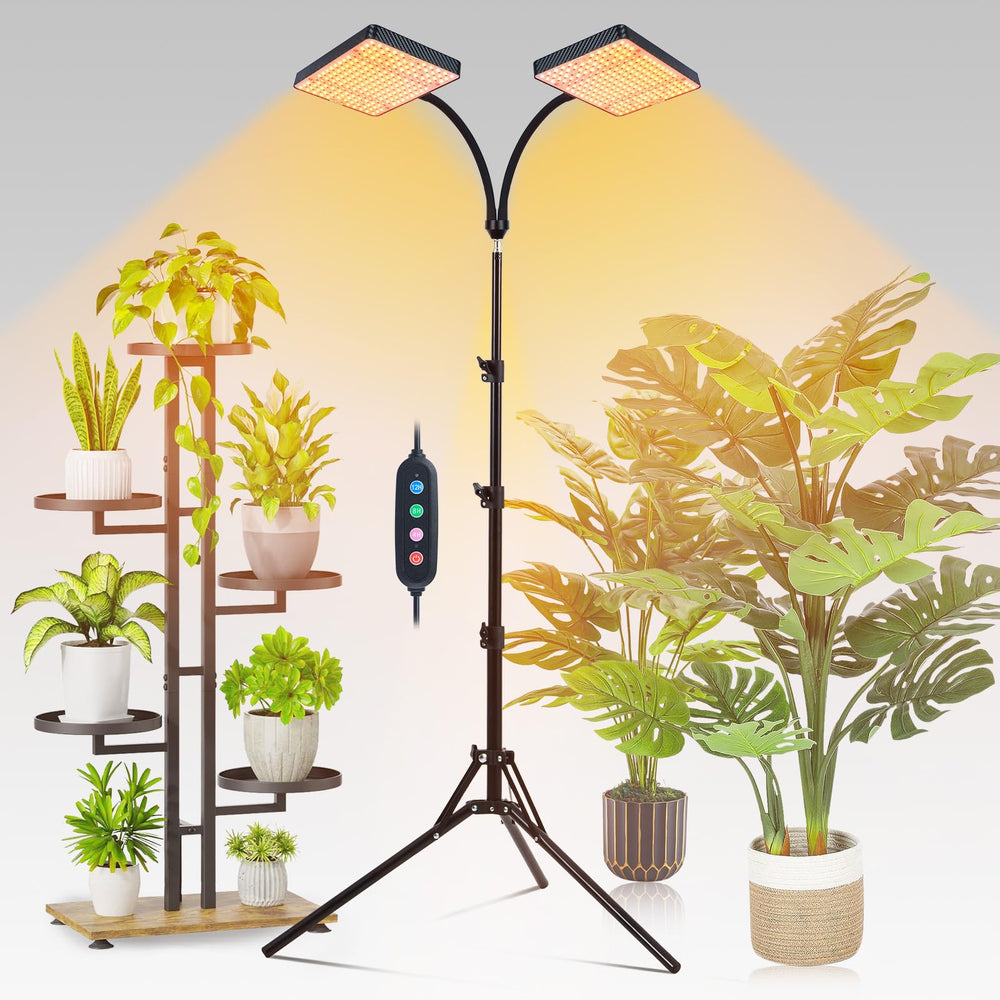 FECiDA vista frontal de la lámpara de cultivo con soporte, iluminación potente
