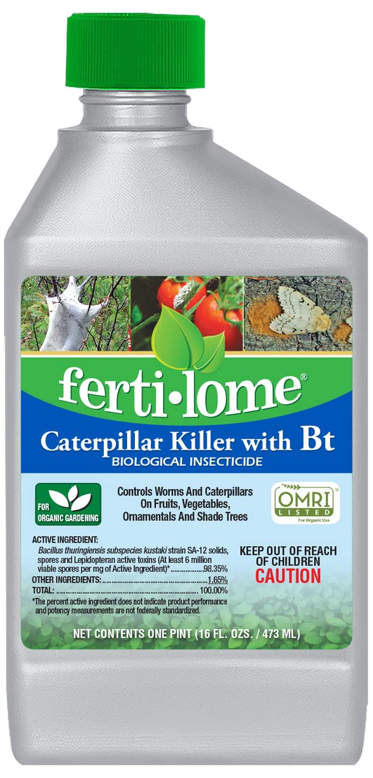 ferti-lome envase frontal 16 oz mostrando etiqueta y beneficios para control de orugas