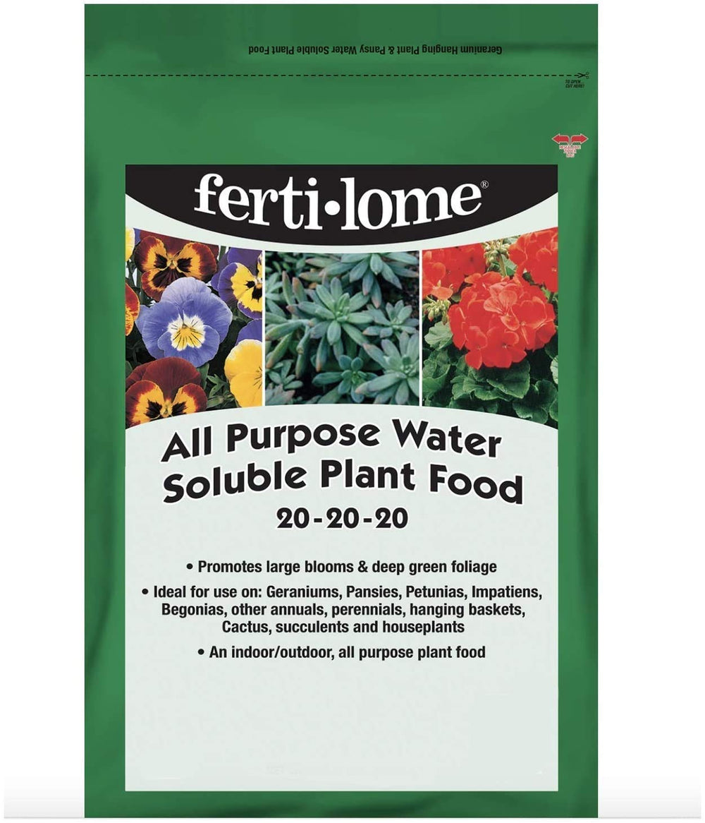 ferti-lome envase frontal 3 lb mostrando etiqueta y beneficio de nutrición equilibrada