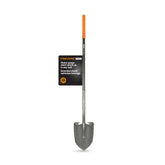 Fiskars pala Pro 60" vista frontal, herramienta robusta lista para cavar