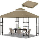 FLAGLY vista frontal del toldo khaki protegiendo del sol