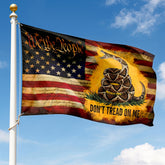 FLAGWIX bandera frontal Dont Tread On Me, diseño visible y durable