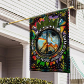 FLAGWIX vista frontal de la bandera hippie para decoración exterior