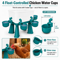 Flapiki base con 10 tazas que permite acceso simultáneo de aves