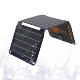 FlexSolar panel frontal desplegado mostrando celdas y beneficio de captación eficiente