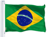 G128 bandera Brasil vista frontal con colores vibrantes y buena presencia