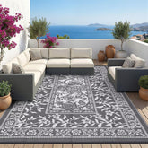Garvee vista frontal de la alfombra 9x12 mostrando diseño cottagecore y resistencia