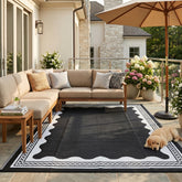 Garvee alfombra frontal con borde escalopeado para patio, diseño elegante y resistente