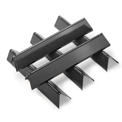 Gcostar barras flavorizer frontal montadas en parrilla Weber mostrando ajuste seguro