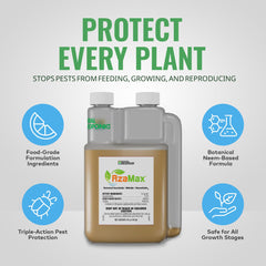 General Hydroponics AzaMax en pulverizador aplicando control de plagas