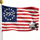 Generic bandera 4x6 vista frontal con diseño 250 y 13 estrellas, impacto visual duradero