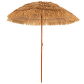 GIANTEX vista frontal de la sombrilla tiki con sombra amplia y estilo tropical