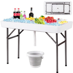 GIANTEX vista frontal de la mesa enfriadora, mantiene bebidas frías