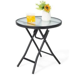 GIANTEX mesa lateral frontal mostrando diseño elegante y beneficio de ahorro de espacio