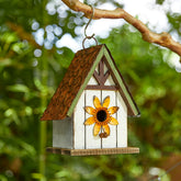 Glitzhome vista frontal de la casa para pájaros, atractivo decorativo y refugio