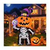 GOOSH inflable frontal con calabaza calavera mostrando diseño llamativo y presencia en entrada
