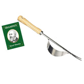 Grampa's Weeder vista frontal mostrando diseño de palanca y punta en V, extracción más fácil