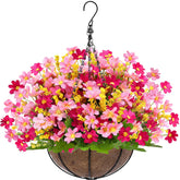 Grandeal cesto colgante frontal mostrando flores y color vibrante