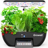 Growell vista frontal con panel grande y controles, facilita gestión precisa