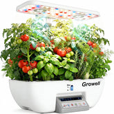 Growell vista frontal del kit 17 pods mostrando la bandeja de cultivo y estructura