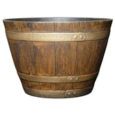 GROWSCAPE barril Jameson 15" vista frontal con acabado roble envejecido, aspecto auténtico