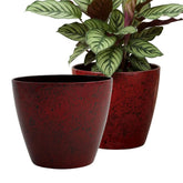 GROWSCAPE maceta Vogue vista frontal con acabado lava red, añade estilo moderno