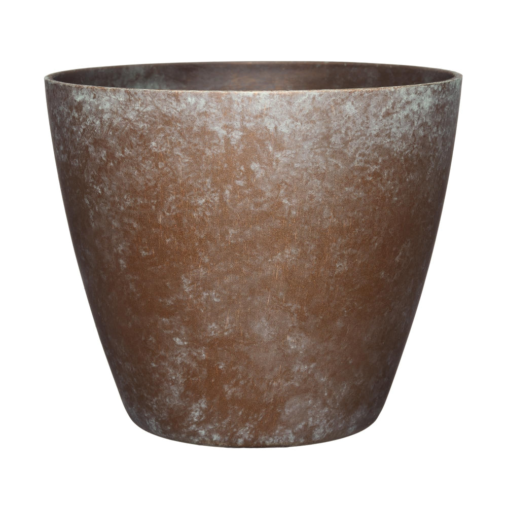 GROWSCAPE maceta frontal cobre envejecido, acabado cerámico estético