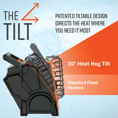Heat Hog junto a objeto para comparar tamaño y facilitar transporte y almacenamiento