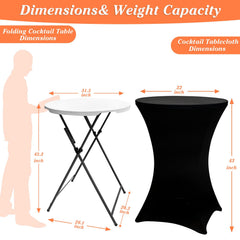 HEPINGONHE mesa plegada con funda negra para transporte fácil