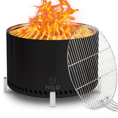 HGD fogón frente con parrilla mostrando versatilidad para barbacoa