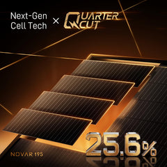 HISHEN primer plano de células Quarter-cut mostrando mayor eficiencia energética