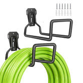 Hivenlly vista frontal del pack de 2 ganchos metálicos, organiza mangueras eficazmente